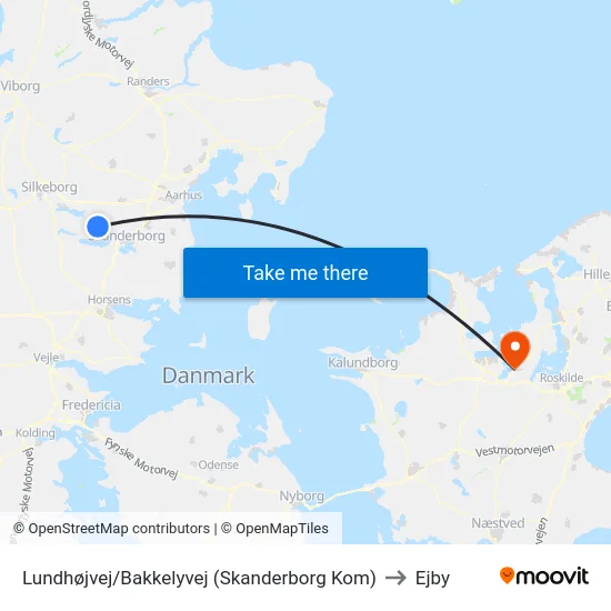 Lundhøjvej/Bakkelyvej (Skanderborg Kom) to Ejby map