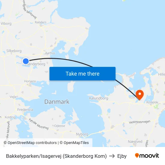 Bakkelyparken/Isagervej (Skanderborg Kom) to Ejby map