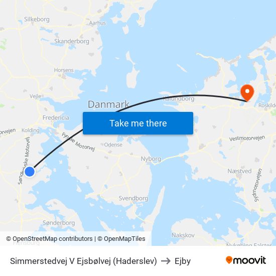 Simmerstedvej V Ejsbølvej (Haderslev) to Ejby map