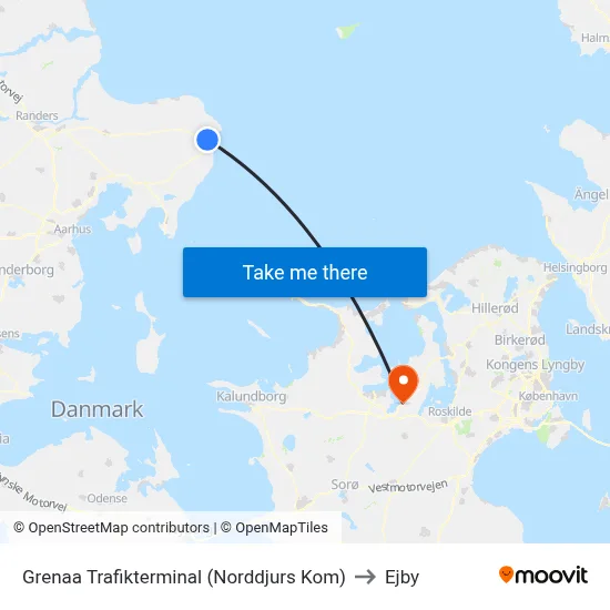 Grenaa Trafikterminal (Norddjurs Kom) to Ejby map