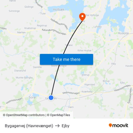 Bygagervej (Havrevænget) to Ejby map