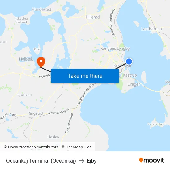 Oceankaj Terminal (Oceankaj) to Ejby map