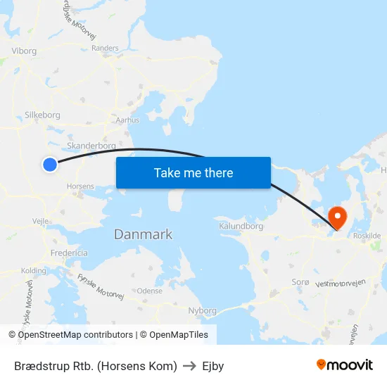 Brædstrup Rtb. (Horsens Kom) to Ejby map
