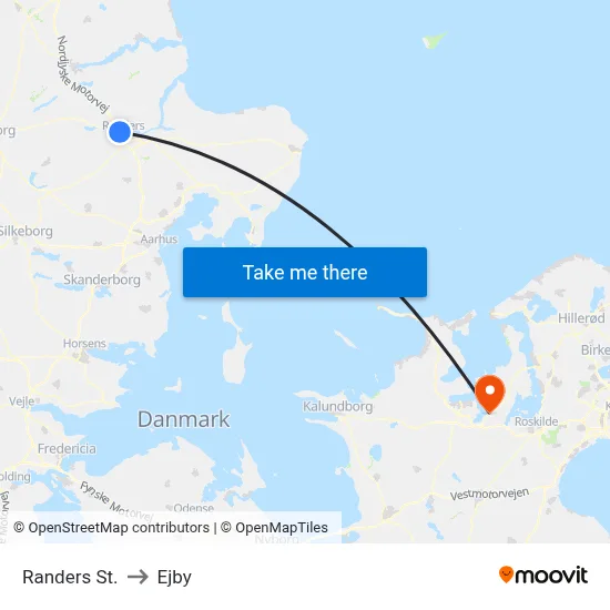 Randers St. to Ejby map
