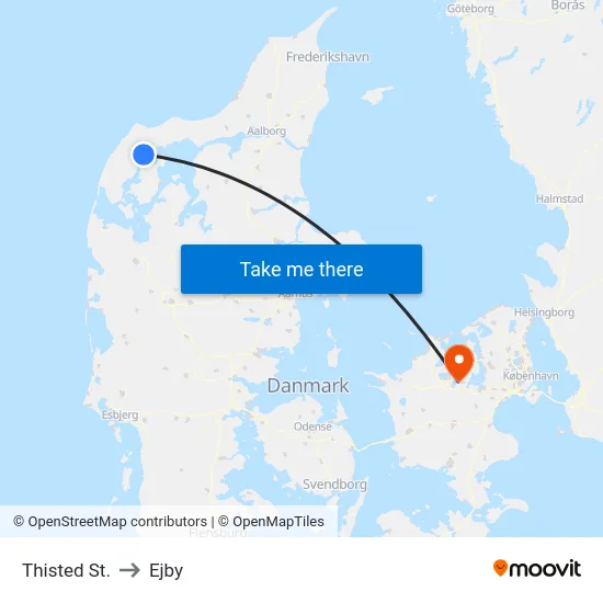 Thisted St. to Ejby map