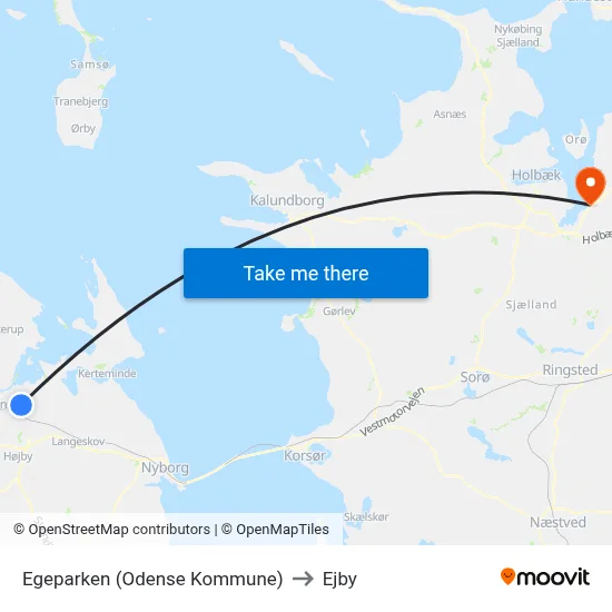 Egeparken (Odense Kommune) to Ejby map