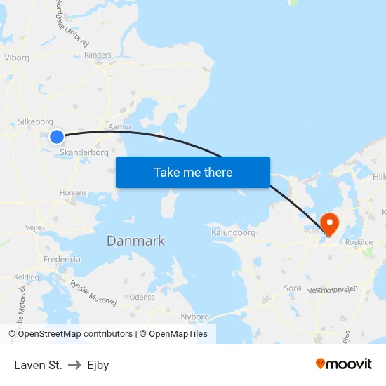 Laven St. to Ejby map