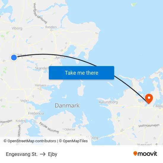 Engesvang St. to Ejby map