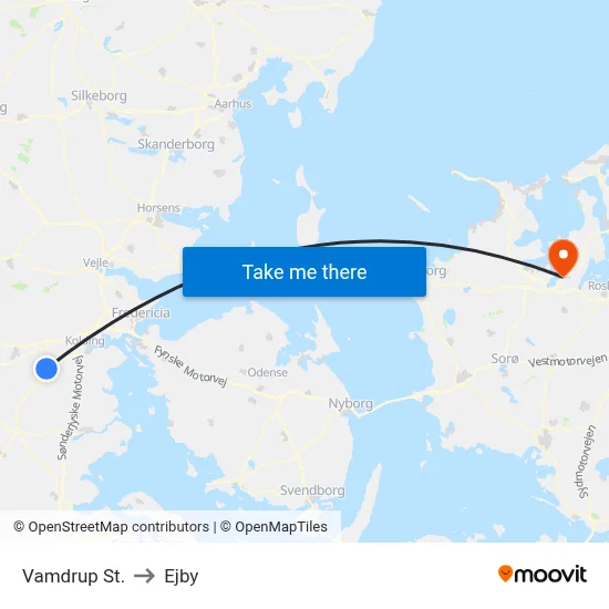 Vamdrup St. to Ejby map