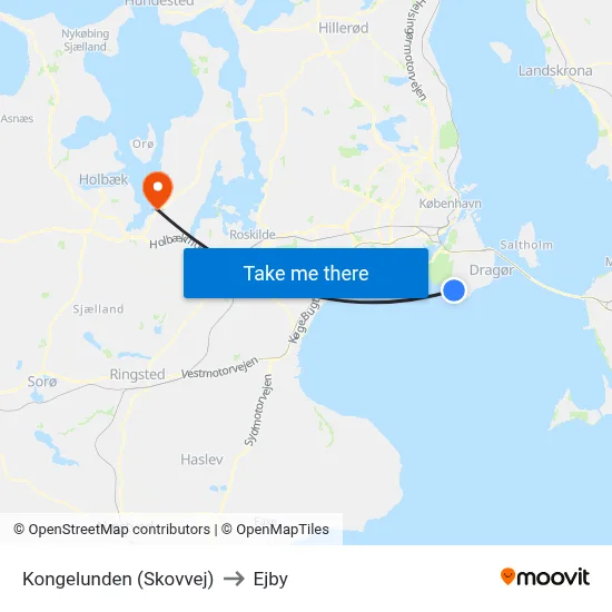 Kongelunden (Skovvej) to Ejby map