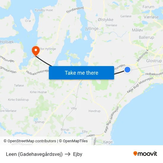Leen (Gadehavegårdsvej) to Ejby map
