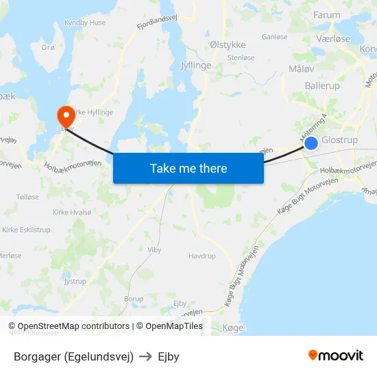 Borgager (Egelundsvej) to Ejby map