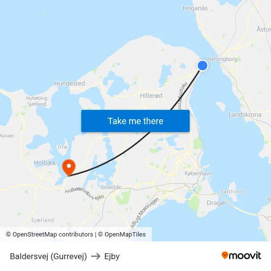 Baldersvej (Gurrevej) to Ejby map