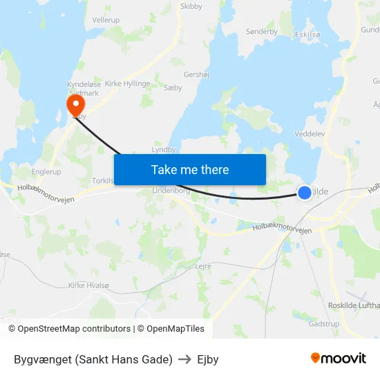 Bygvænget (Sankt Hans Gade) to Ejby map