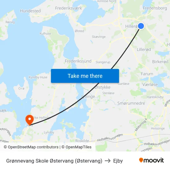 Grønnevang Skole Østervang (Østervang) to Ejby map