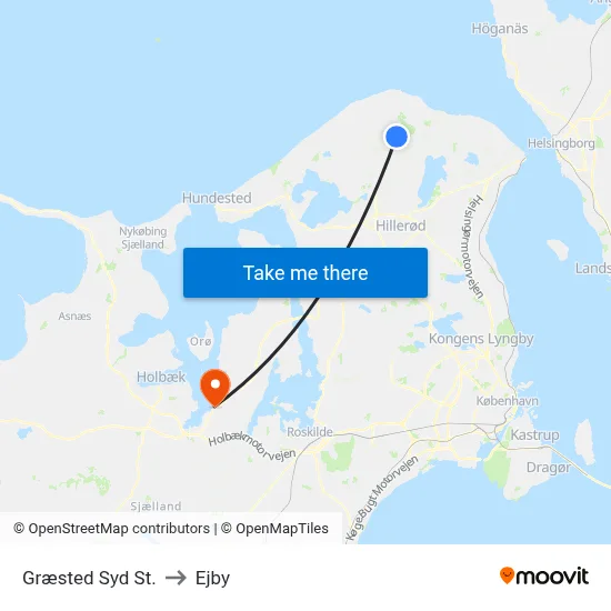 Græsted Syd St. to Ejby map