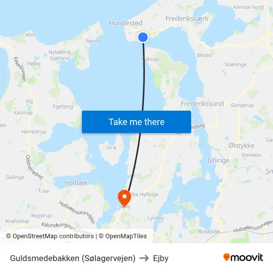 Guldsmedebakken (Sølagervejen) to Ejby map