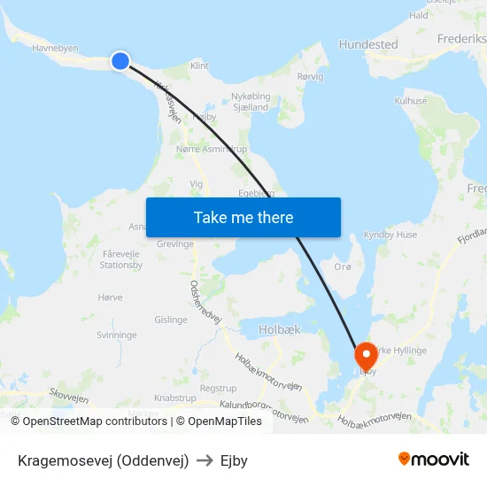 Kragemosevej (Oddenvej) to Ejby map