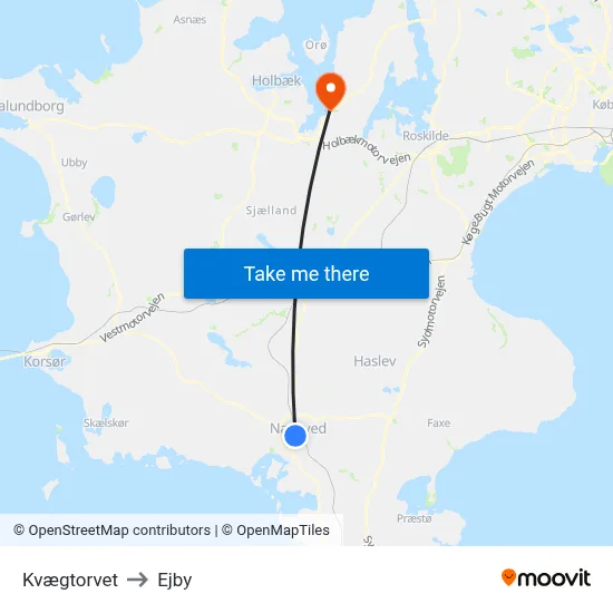 Kvægtorvet to Ejby map
