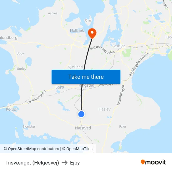 Irisvænget (Helgesvej) to Ejby map