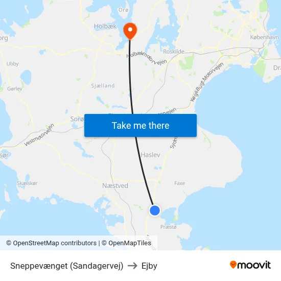 Sneppevænget (Sandagervej) to Ejby map