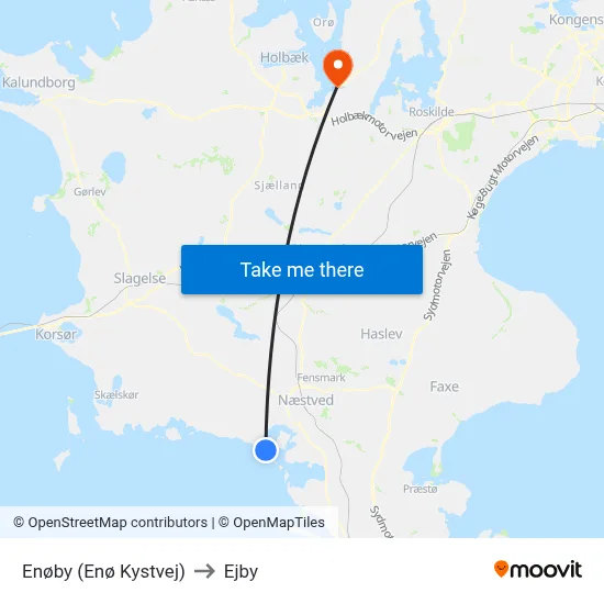 Enøby (Enø Kystvej) to Ejby map