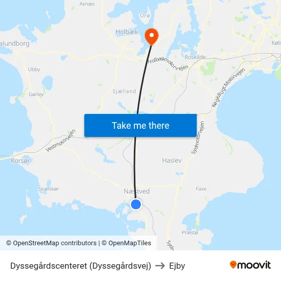 Dyssegårdscenteret (Dyssegårdsvej) to Ejby map
