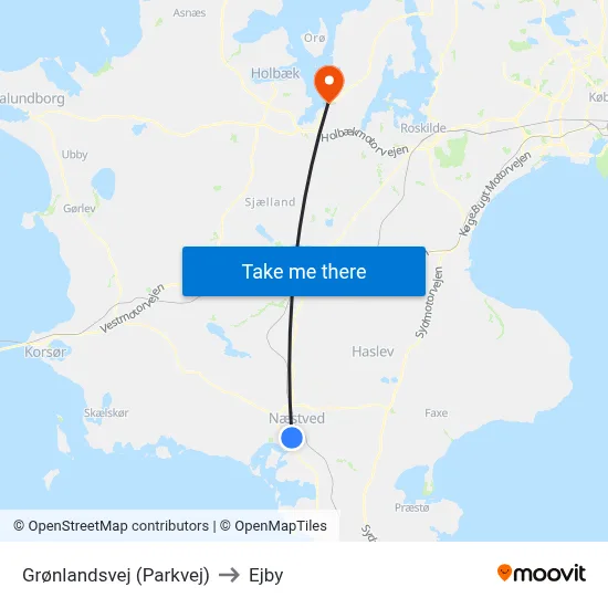 Grønlandsvej (Parkvej) to Ejby map