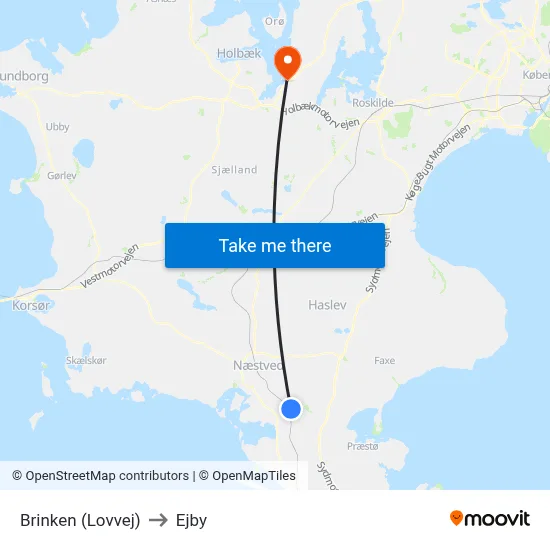 Brinken (Lovvej) to Ejby map