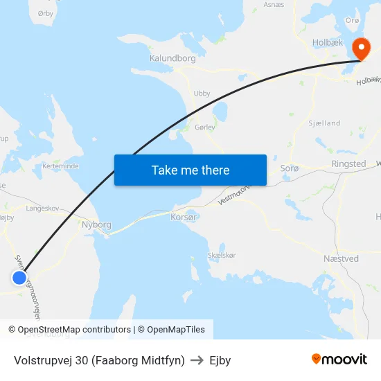 Volstrupvej 30 (Faaborg Midtfyn) to Ejby map
