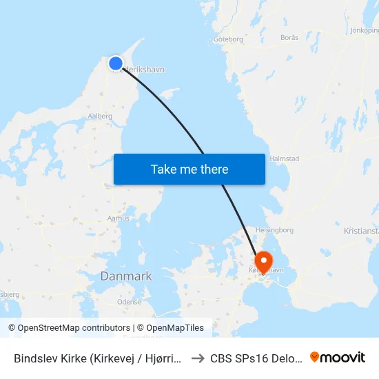 Bindslev Kirke (Kirkevej / Hjørring Kommune) to CBS SPs16 Deloitte Aud. map