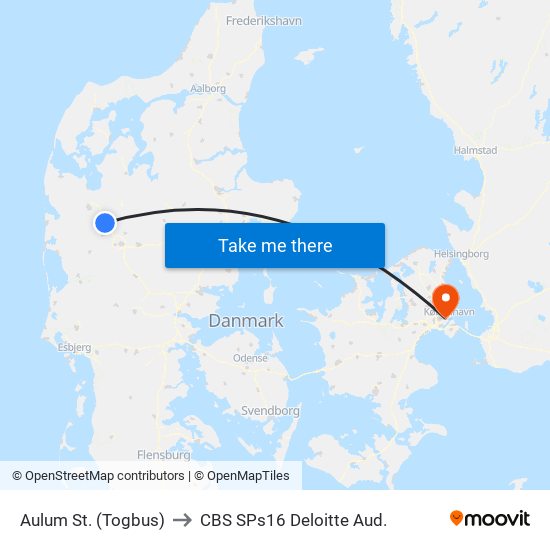 Aulum St. (Togbus) to CBS SPs16 Deloitte Aud. map