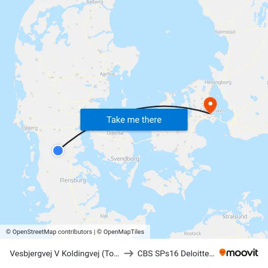 Vesbjergvej V Koldingvej (Toftlund) to CBS SPs16 Deloitte Aud. map