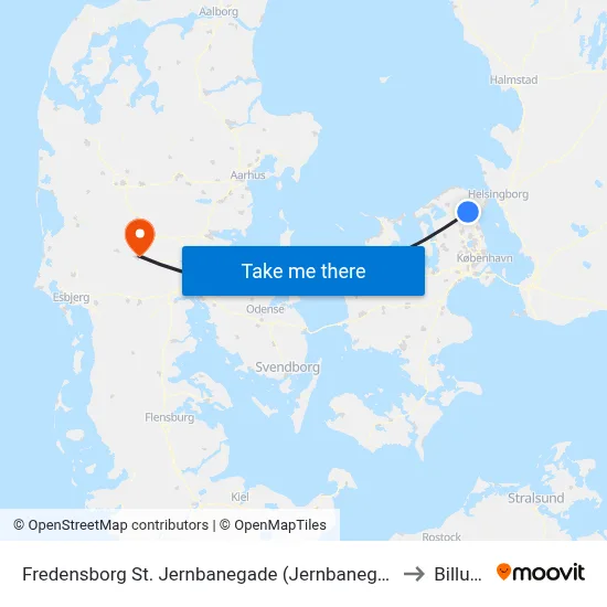 Fredensborg St. Jernbanegade (Jernbanegade) to Billund map
