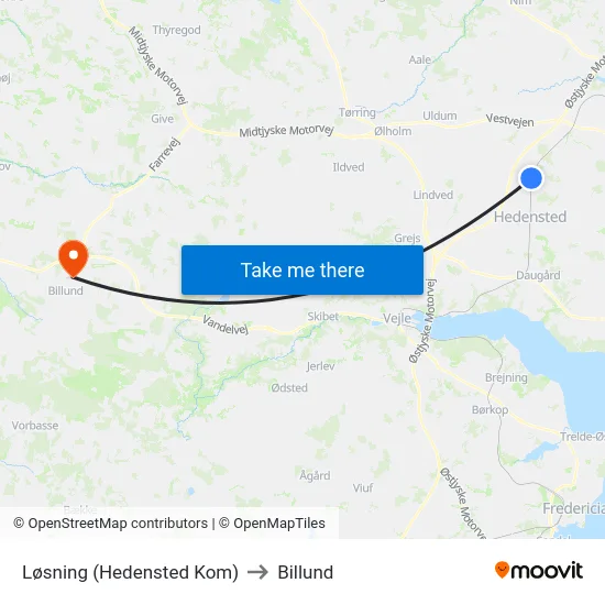 Løsning (Hedensted Kom) to Billund map