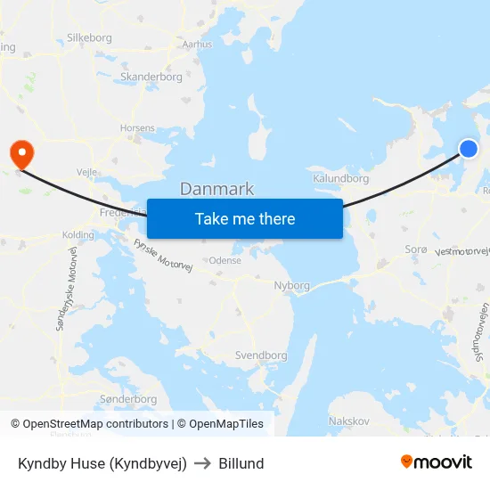 Kyndby Huse (Kyndbyvej) to Billund map