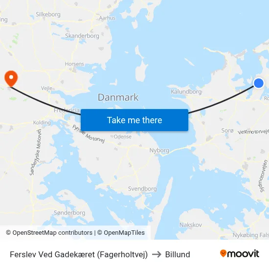 Ferslev Ved Gadekæret (Fagerholtvej) to Billund map