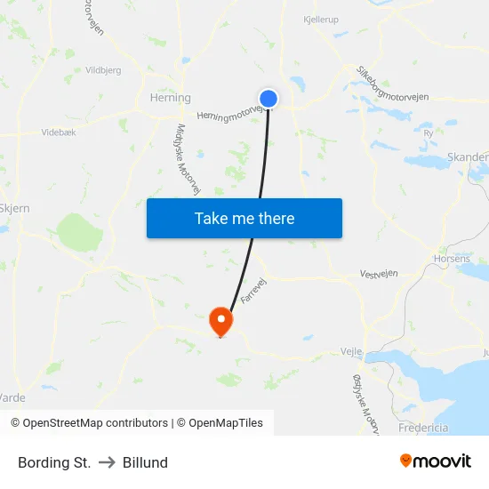 Bording St. to Billund map