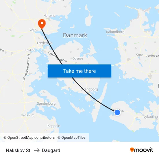 Nakskov St. to Daugård map