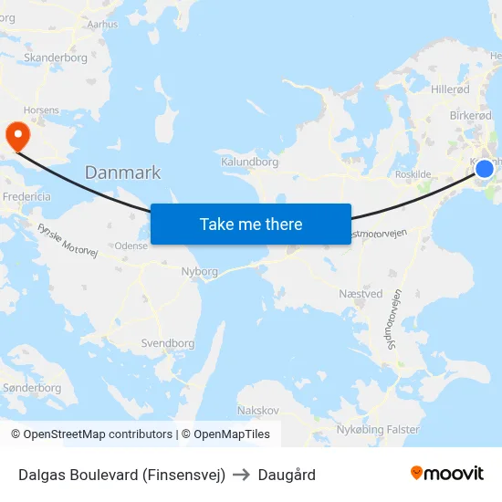 Dalgas Boulevard (Finsensvej) to Daugård map
