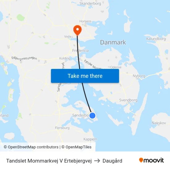Tandslet Mommarkvej V Ertebjergvej to Daugård map