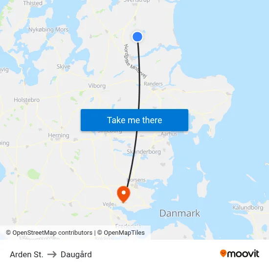 Arden St. to Daugård map