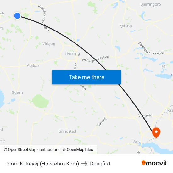 Idom Kirkevej (Holstebro Kom) to Daugård map