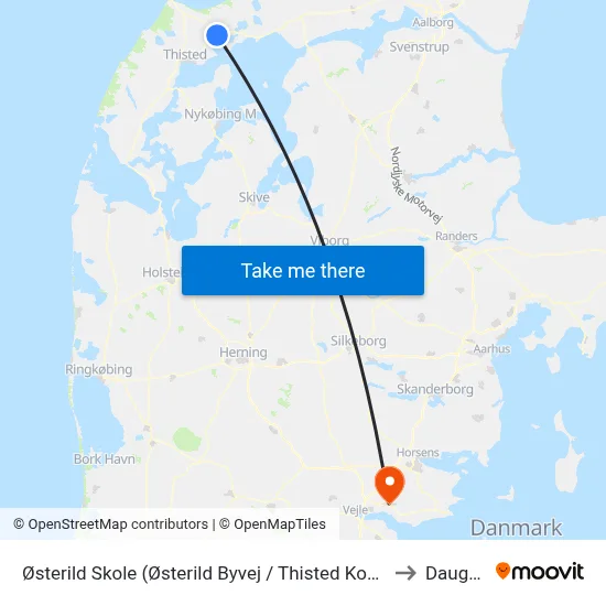Østerild Skole (Østerild Byvej / Thisted Kommune) to Daugård map