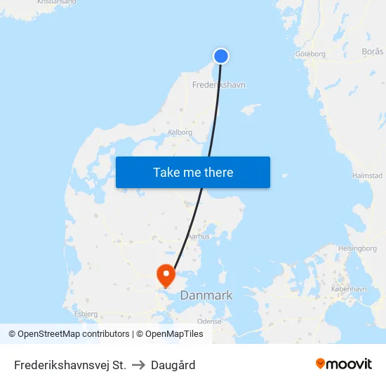 Frederikshavnsvej St. to Daugård map