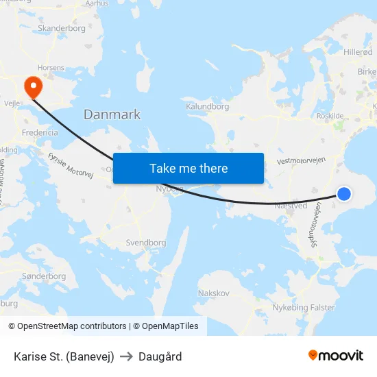 Karise St. (Banevej) to Daugård map