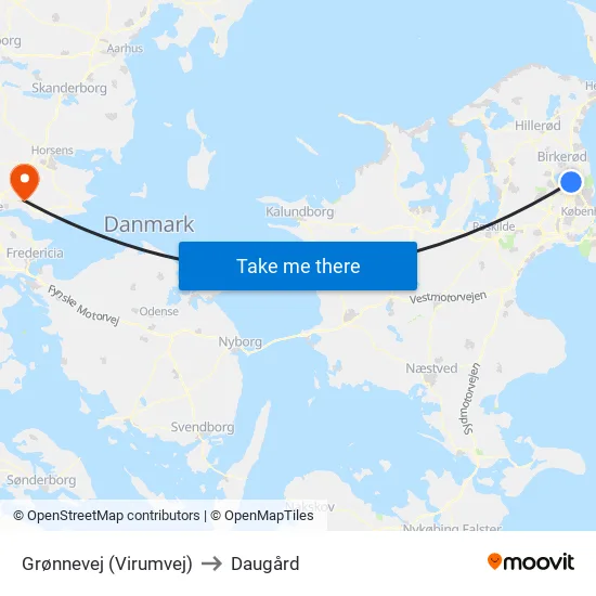 Grønnevej (Virumvej) to Daugård map
