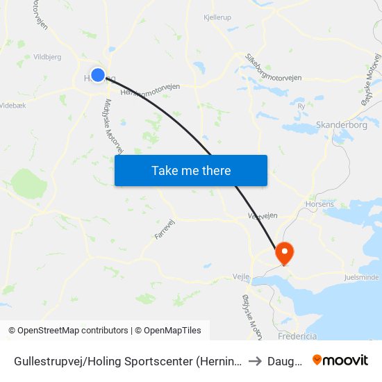 Gullestrupvej/Holing Sportscenter (Herning Kom) to Daugård map