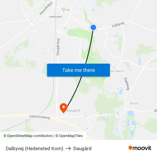 Dalbyvej (Hedensted Kom) to Daugård map