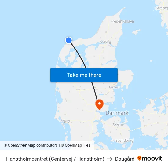 Hanstholmcentret (Centervej / Hanstholm) to Daugård map